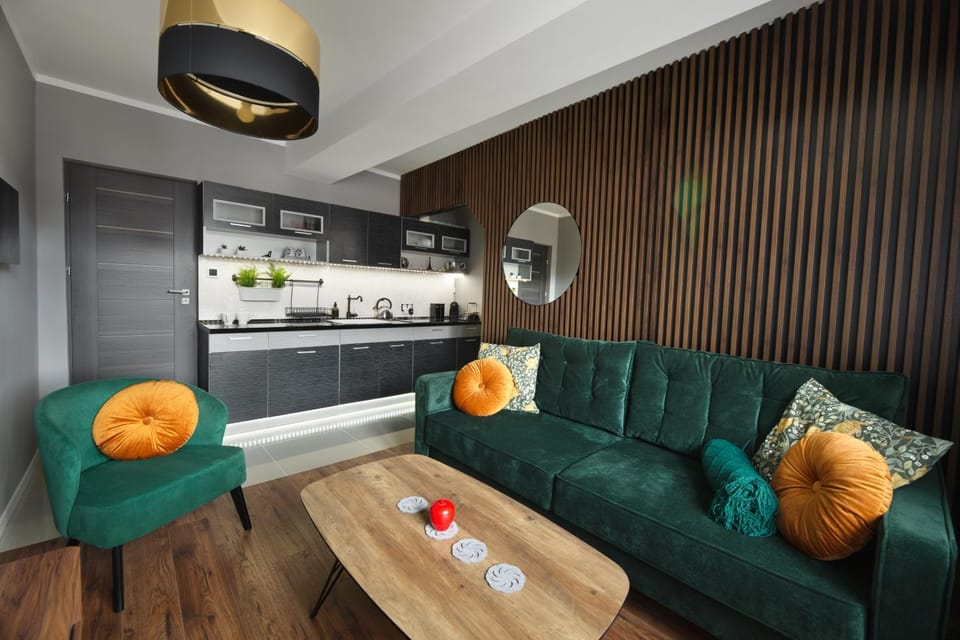 Kitchen or kitchenette, Living room, Seating area