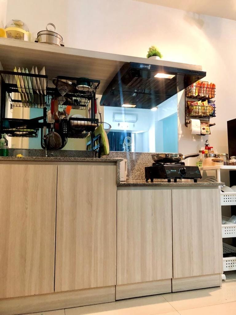 Kitchen or kitchenette, stove, kitchen