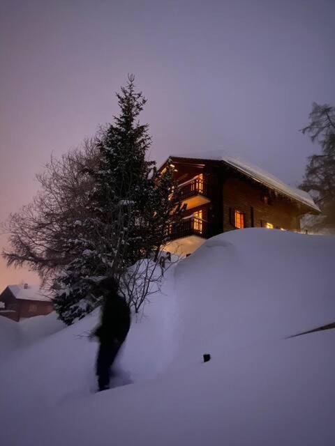 Property building, Night, Natural landscape, Winter
