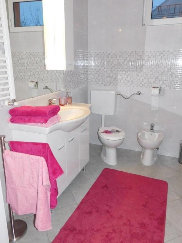 Toilet, Bathroom, towels