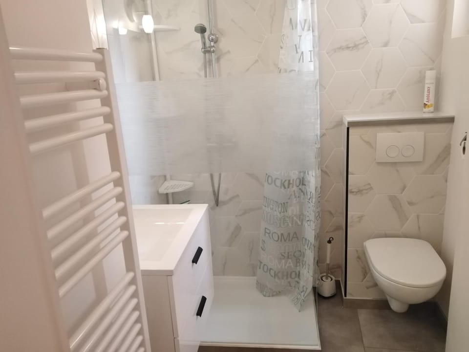 Shower, Toilet, Bathroom, towels