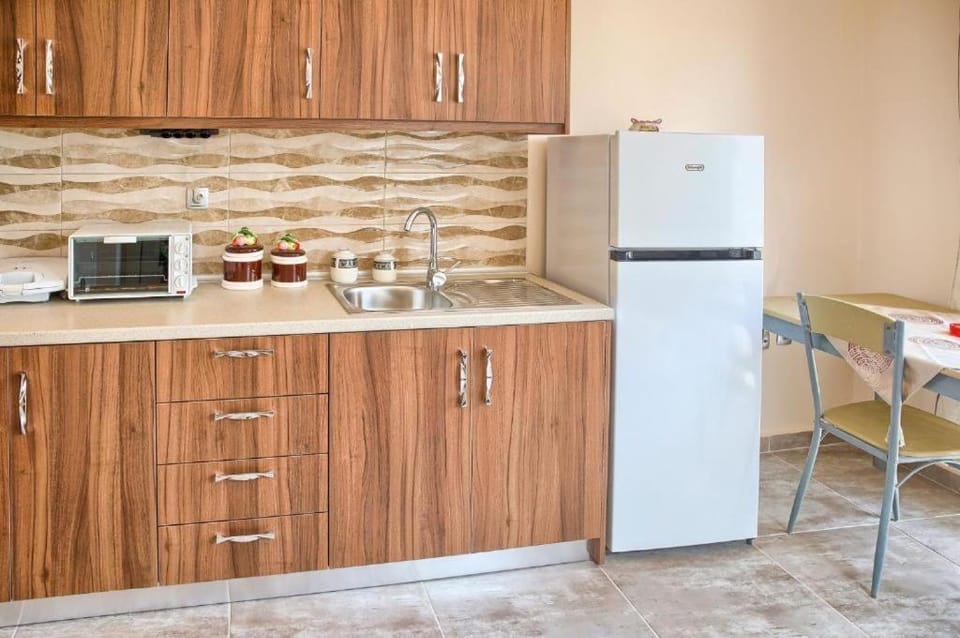 Kitchen or kitchenette, minibar, stove