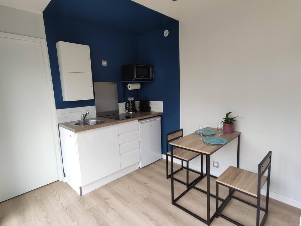 Kitchen or kitchenette, minibar, stove