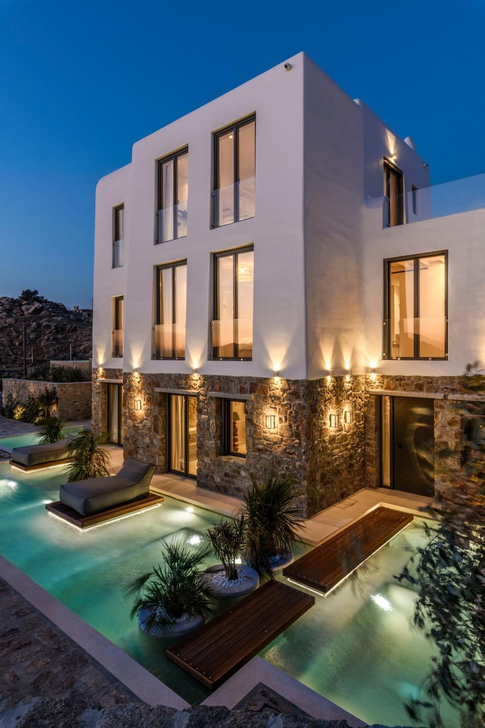 Property building, Night, Garden, Other, Garden view, Pool view, Swimming pool, sunbed