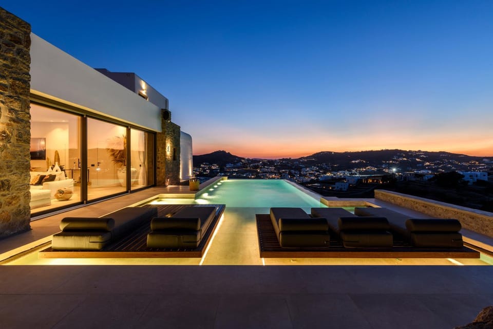 Night, Natural landscape, Other, Mountain view, Pool view, Swimming pool, sunbed