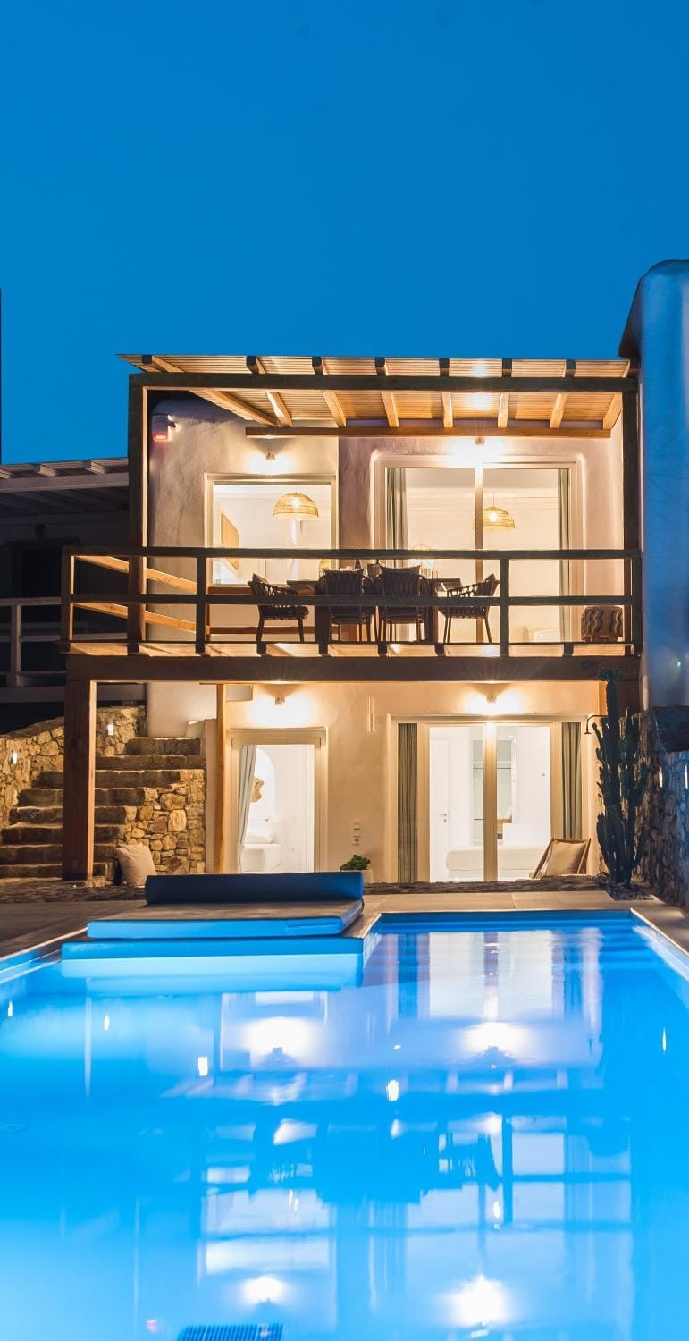 Property building, Patio, Night, Other, Pool view, Swimming pool, sunbed