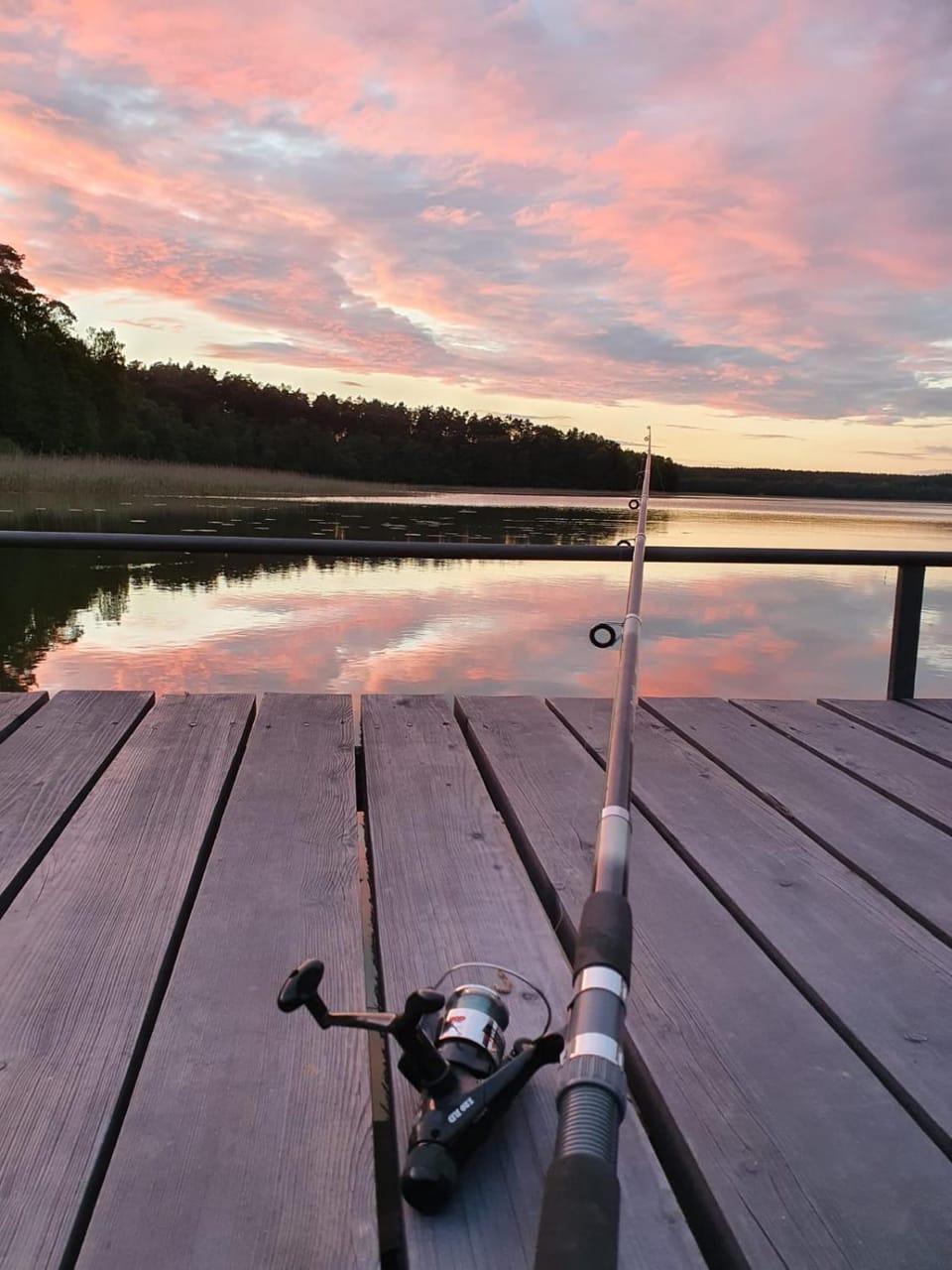Natural landscape, Fishing, Lake view, Sunset