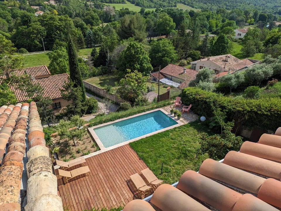 Day, Natural landscape, Bird's eye view, Balcony/Terrace, Pool view, Swimming pool, Swimming pool, sunbed