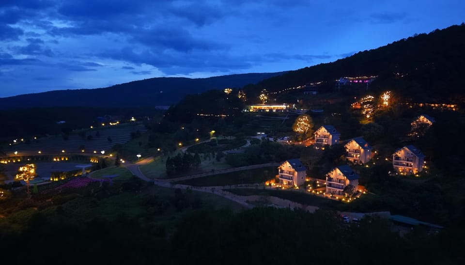 Night, Natural landscape, Bird's eye view, Mountain view