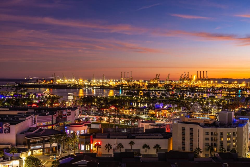 Night, Beach, City view, Sea view