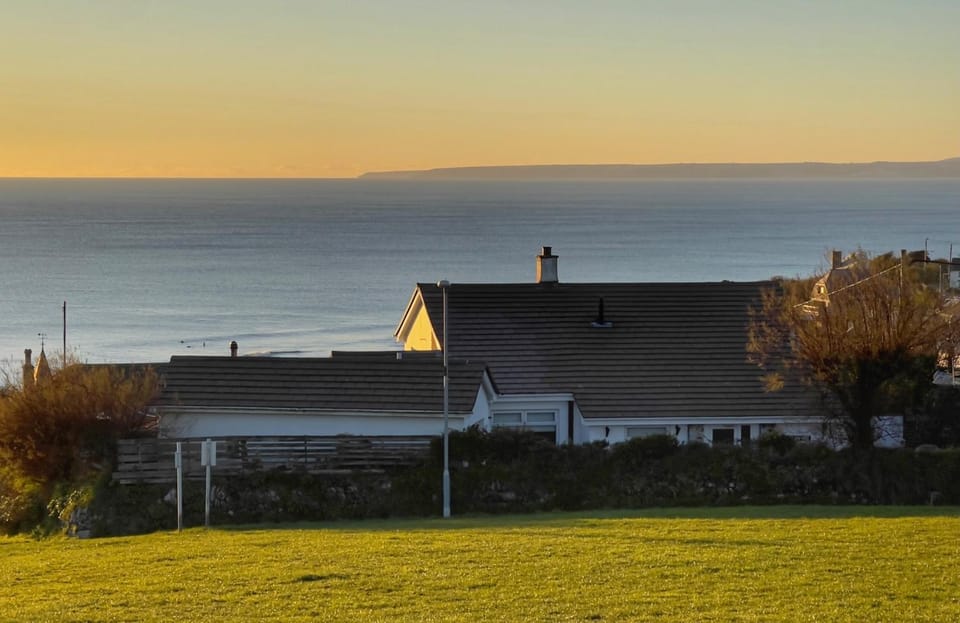 Property building, Beach, Sunset