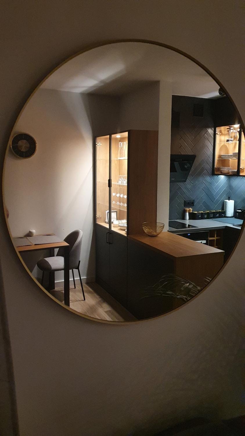 Living room, kitchen