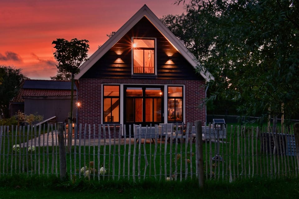 Property building, Garden, Garden view, Sunset