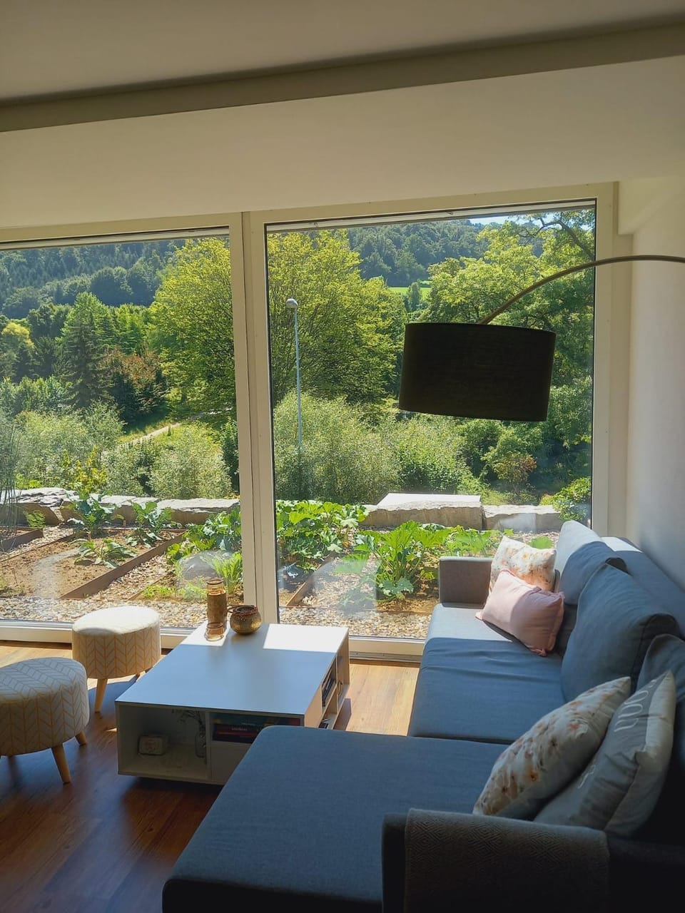 View (from property/room), Living room, Seating area, Garden view