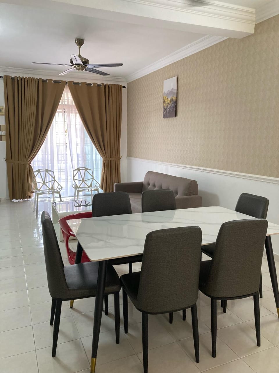 Living room, Seating area, Dining area