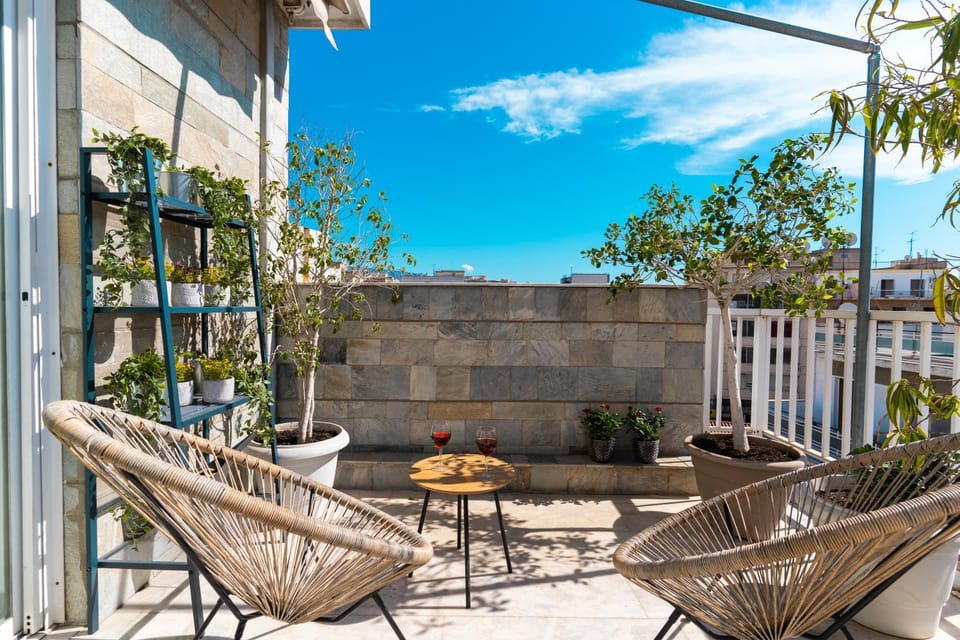 Property building, Day, View (from property/room), Balcony/Terrace, Living room, Seating area