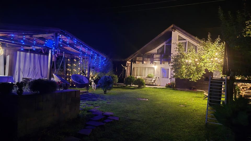 Property building, Night, Garden