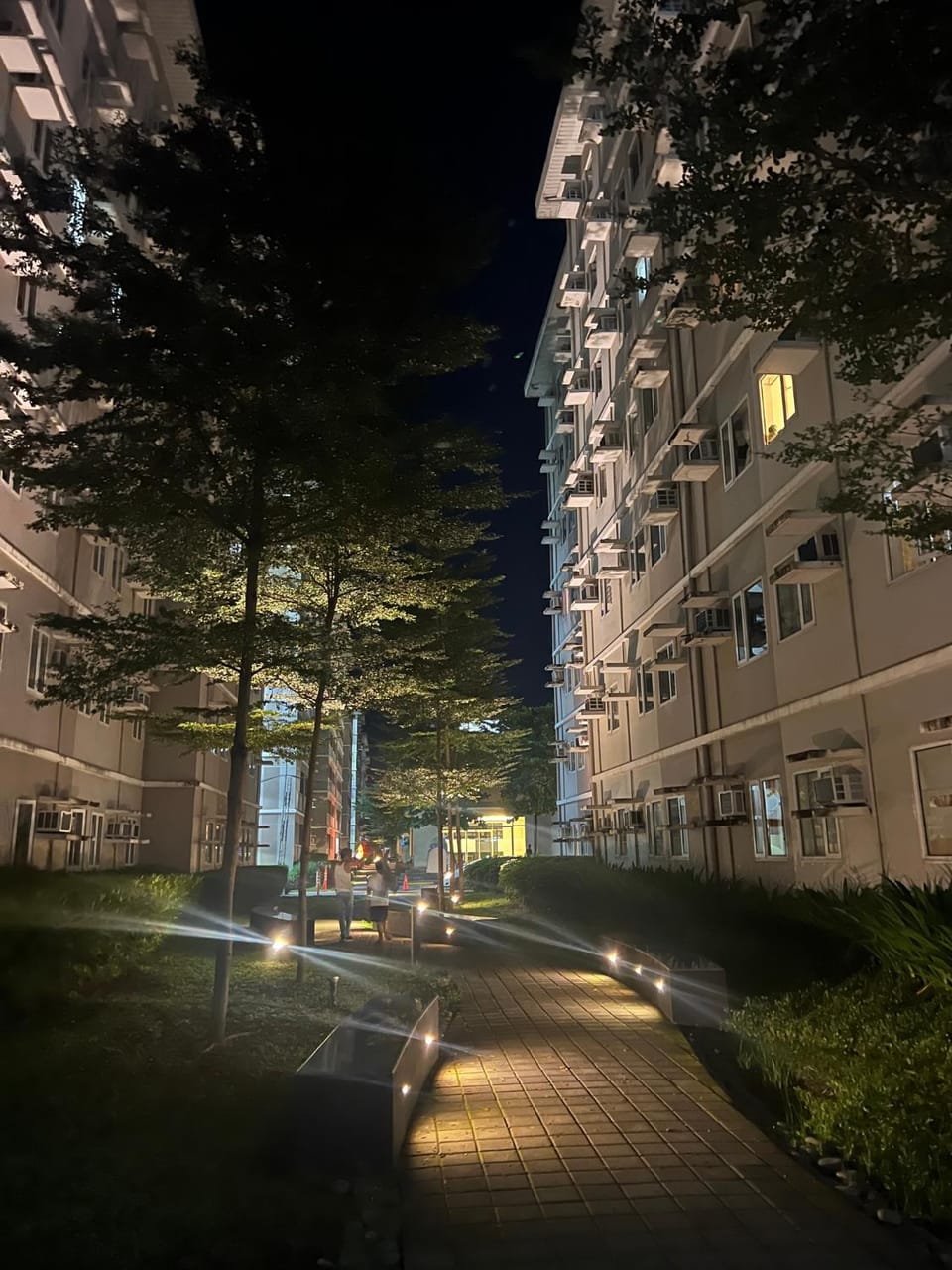 Property building, Night, Neighbourhood, Garden, Garden view