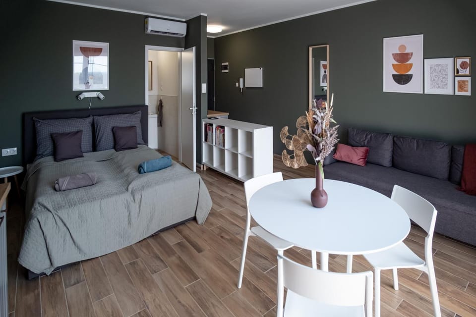 Bed, Living room, Photo of the whole room, Dining area, Bedroom, air conditioner
