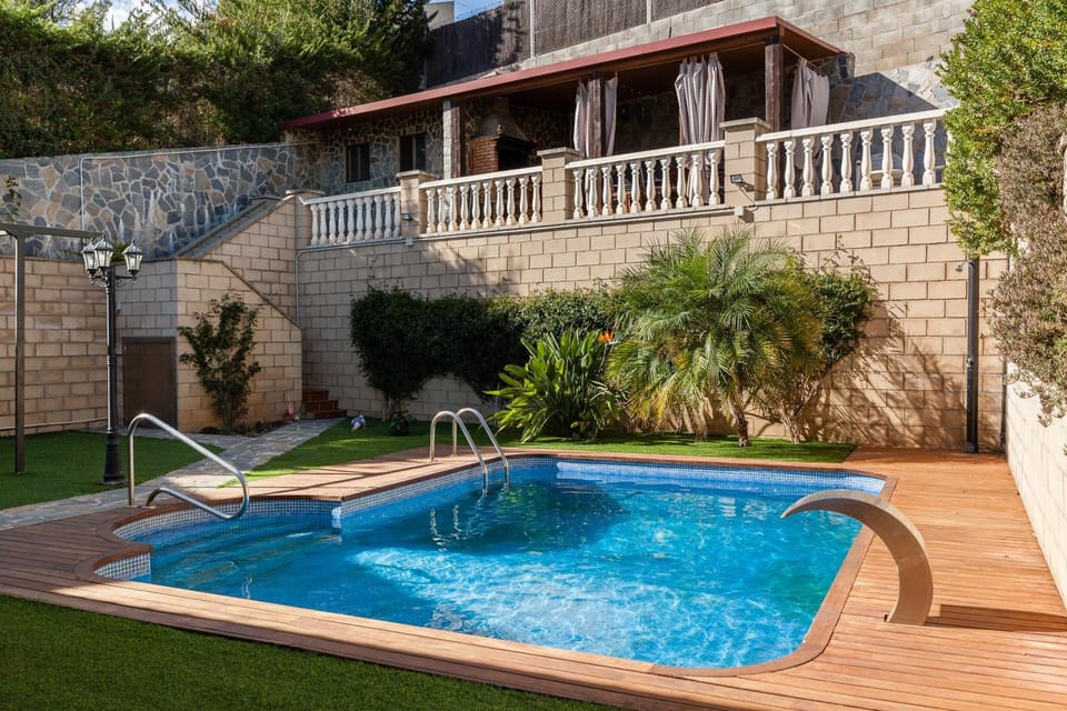 Property building, Living room, Swimming pool