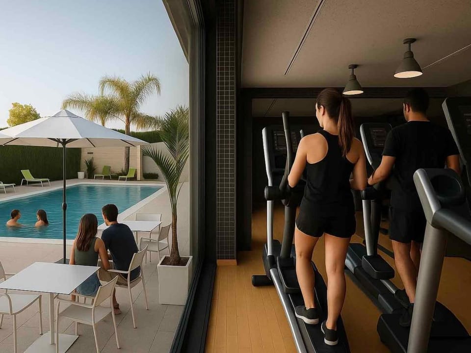 Property building, Pool view, Swimming pool