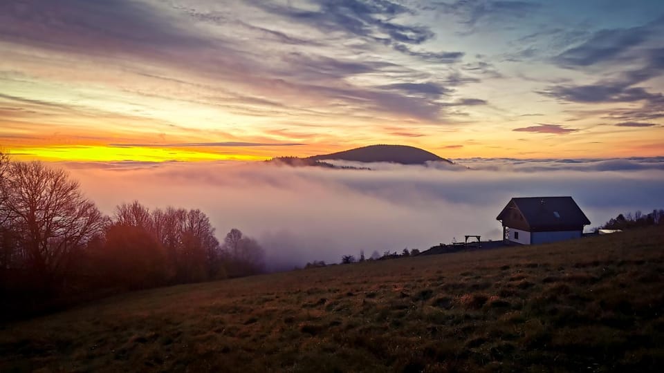 Natural landscape, Garden, Mountain view, Sunrise