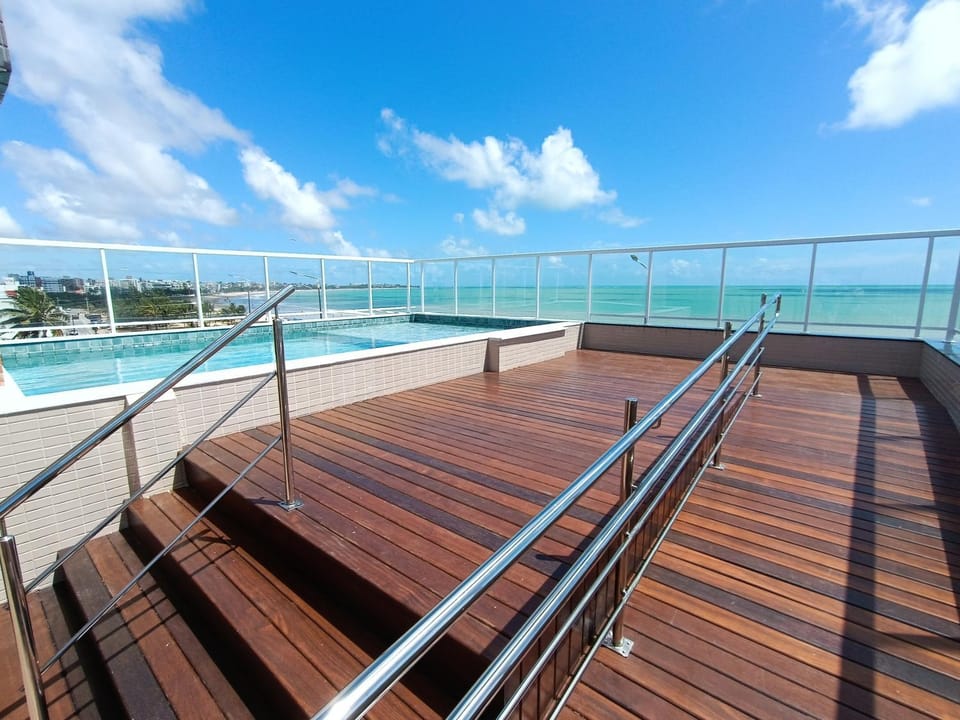 Day, View (from property/room), Balcony/Terrace, Pool view, Sea view, Swimming pool, sunbed, Internal: Not applicable to any particular room