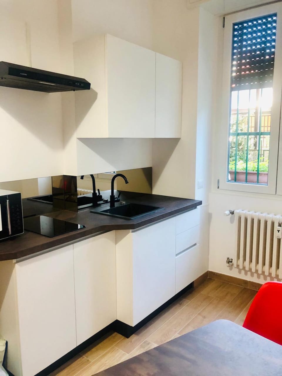 Kitchen or kitchenette, stove, kitchen