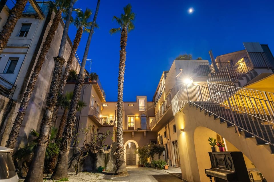 Property building, Night, Inner courtyard view
