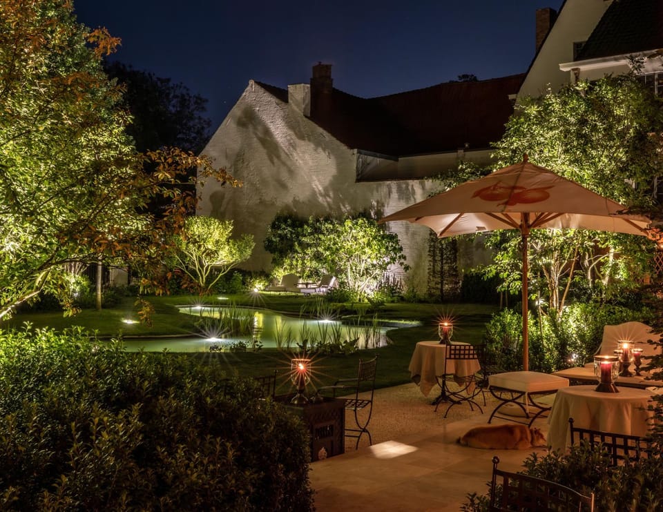 Night, Garden, Balcony/Terrace, Garden view, Pool view, Swimming pool