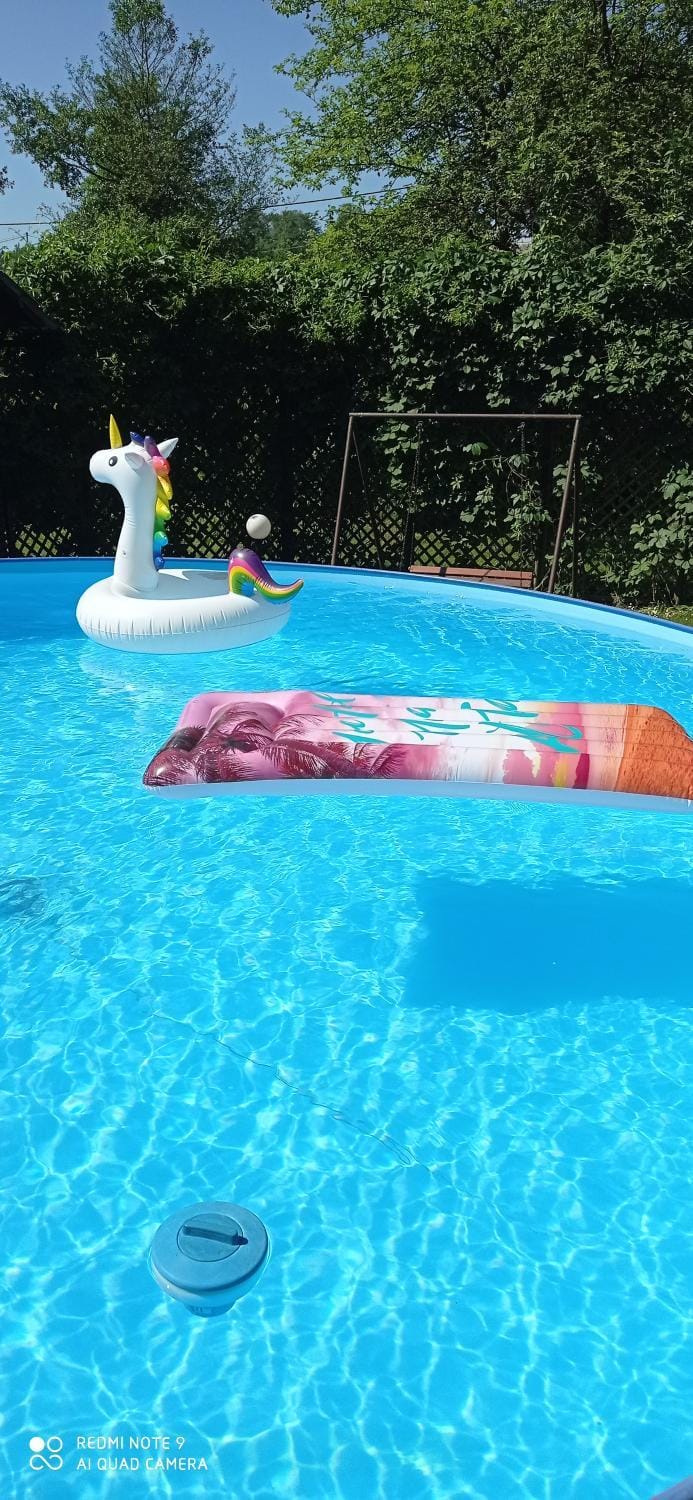 Swimming pool, sunbed