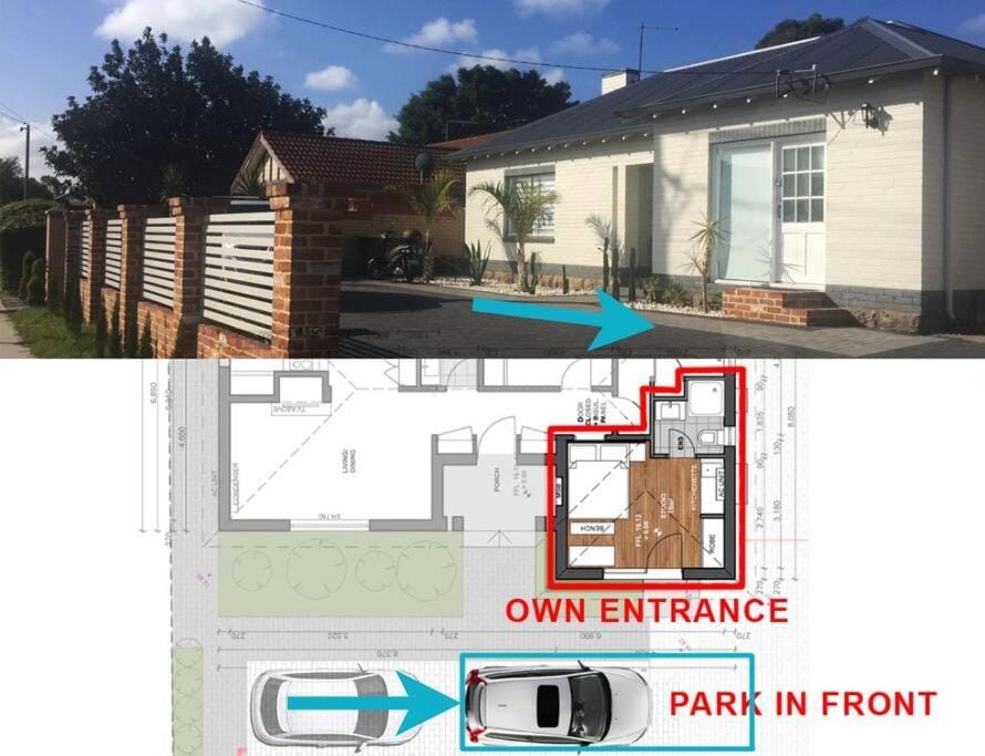 Property building, Facade/entrance, Street view, Location, Parking