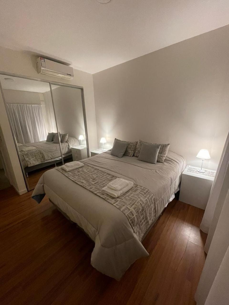 Bedroom, towels, air conditioner