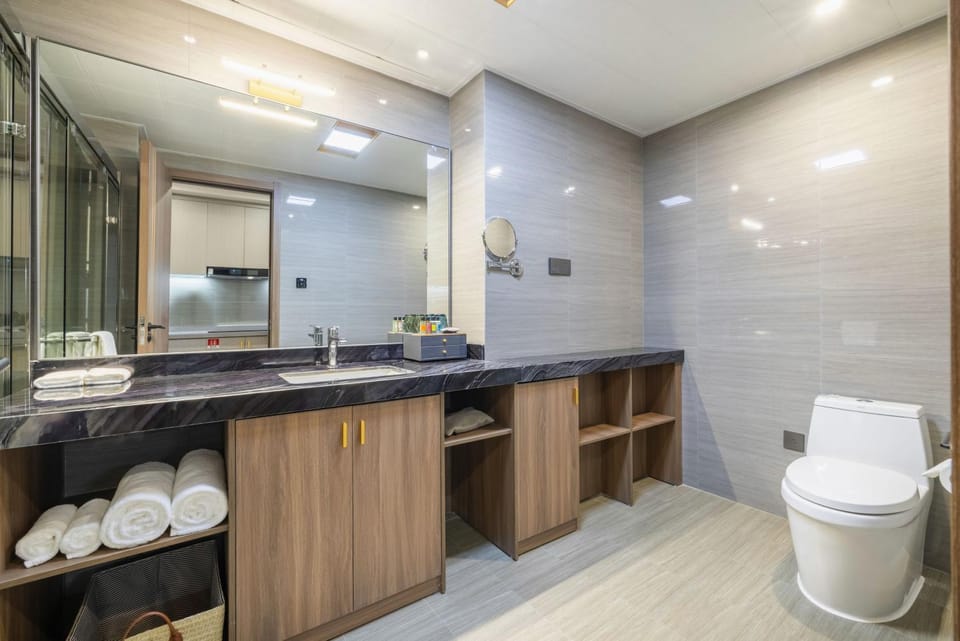 Toilet, towels