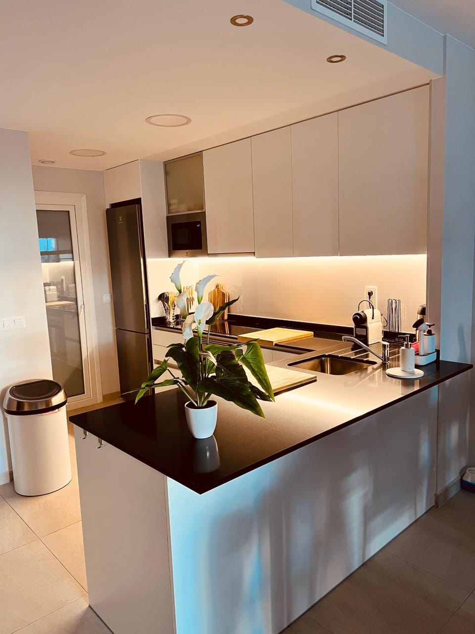 Kitchen or kitchenette, toaster