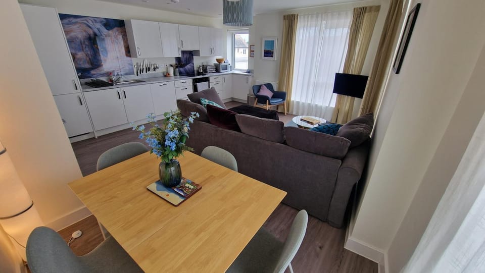 Kitchen or kitchenette, Seating area, Dining area, stove