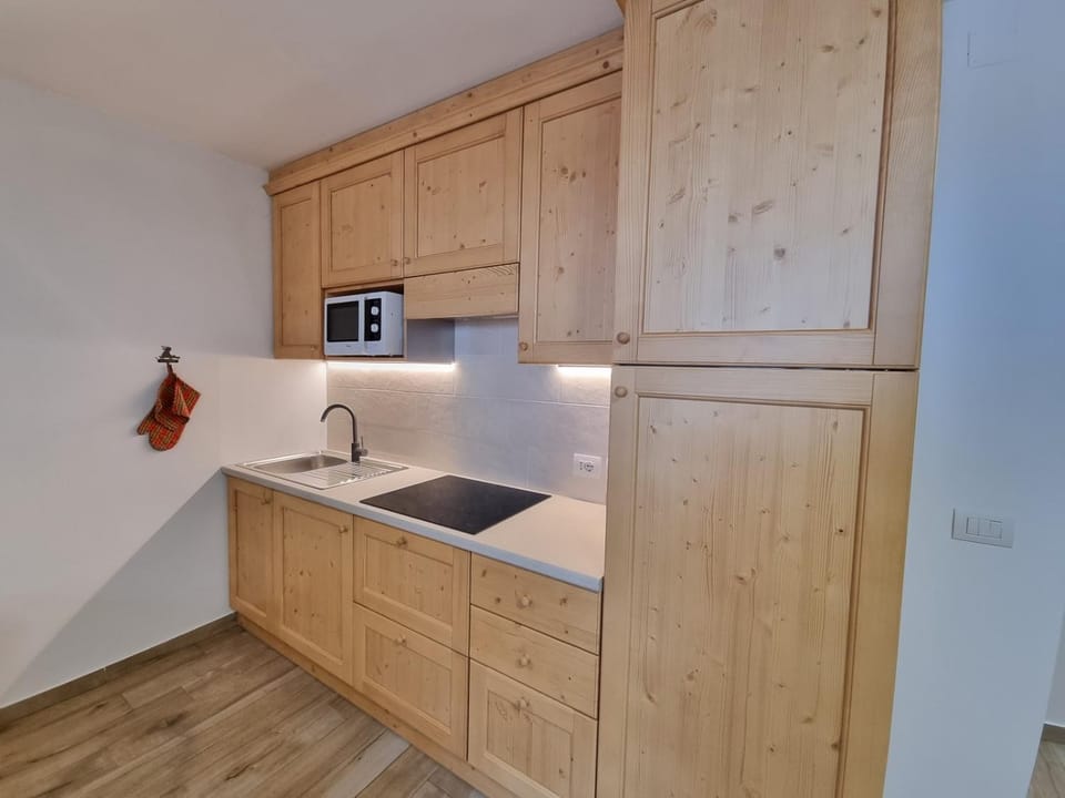 Kitchen or kitchenette, minibar, stove