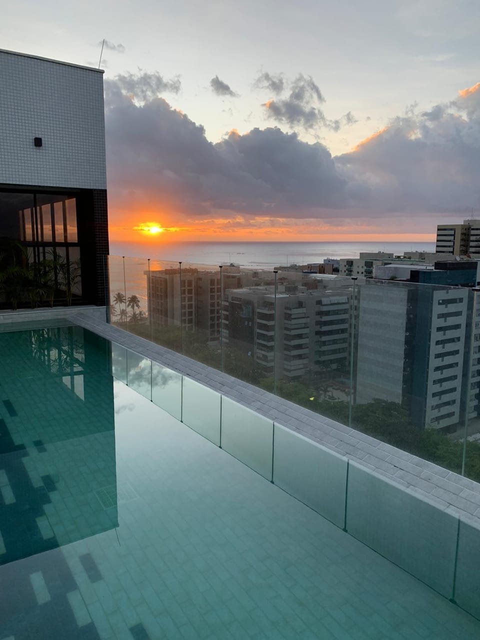 Natural landscape, Pool view, Swimming pool, Sunrise