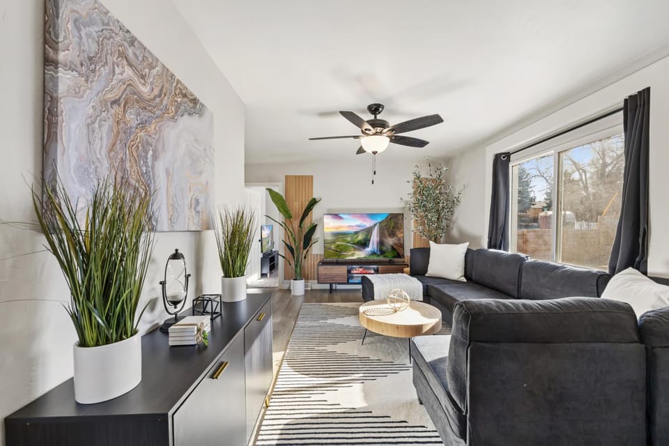 Living room, fireplace