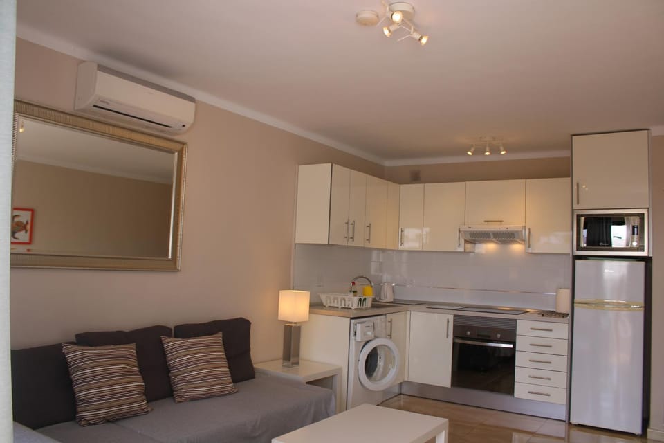 Kitchen or kitchenette, oven, stove, washing machine, air conditioner