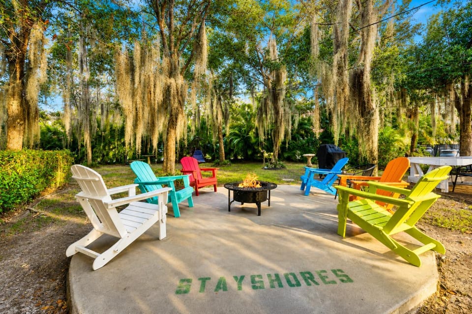 Patio, Natural landscape, Seating area, fireplace