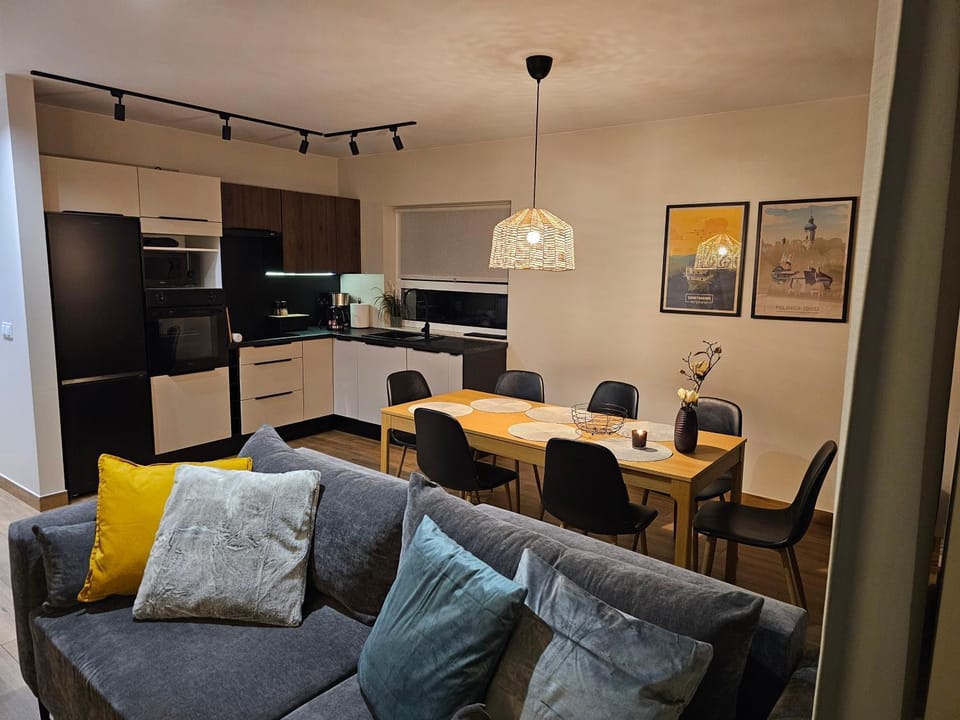 Kitchen or kitchenette, Living room, Seating area, Dining area, minibar, oven, pet friendly, stove