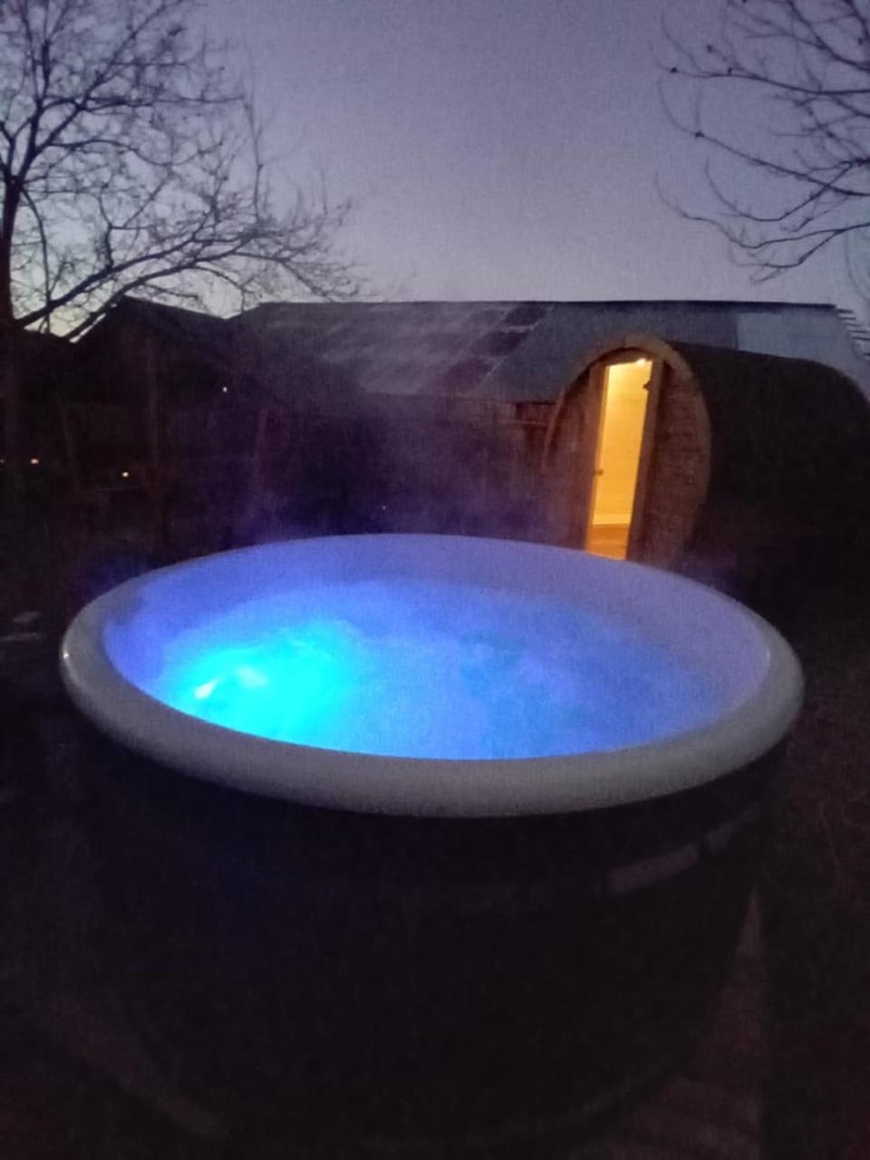 Night, Natural landscape, Hot Tub