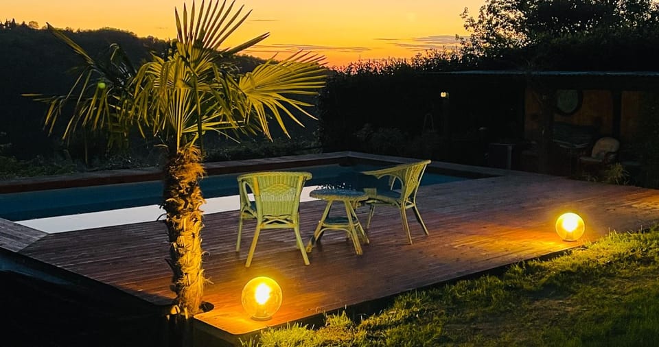Swimming pool, Sunset