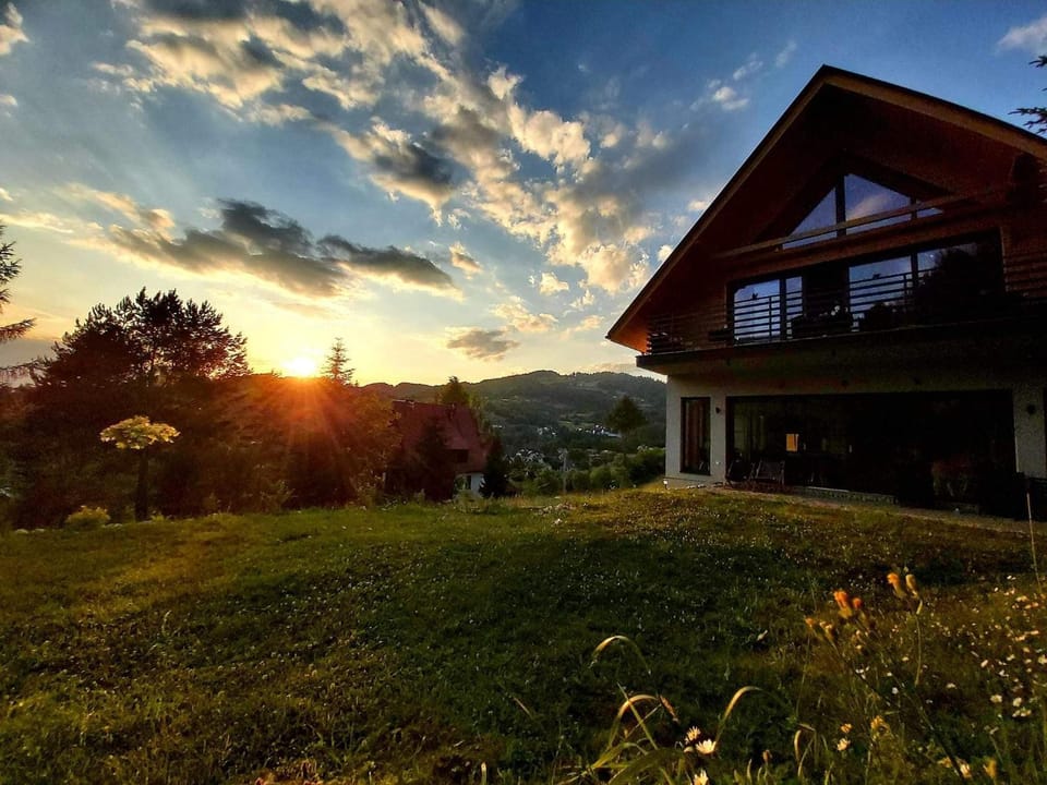 Property building, Mountain view, Sunset