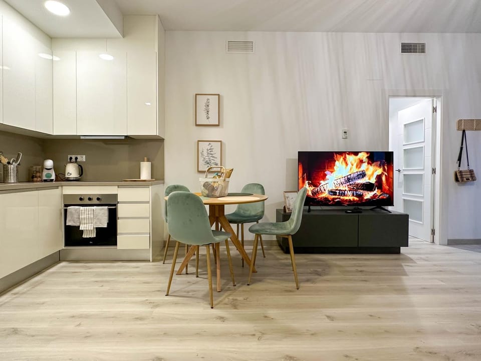 Living room, kitchen