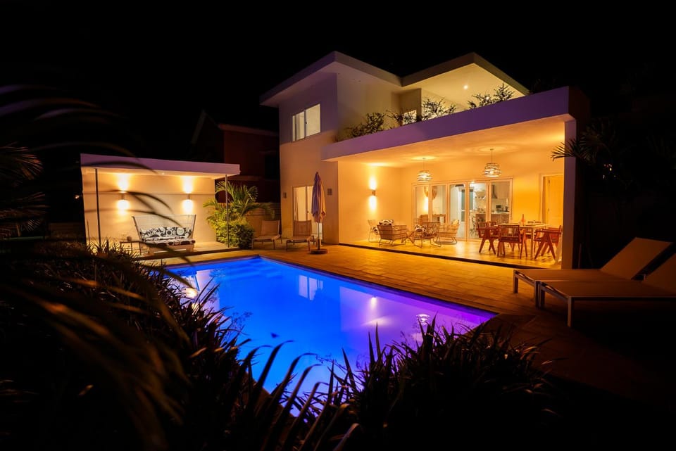 Property building, Night, Balcony/Terrace, Pool view, Swimming pool
