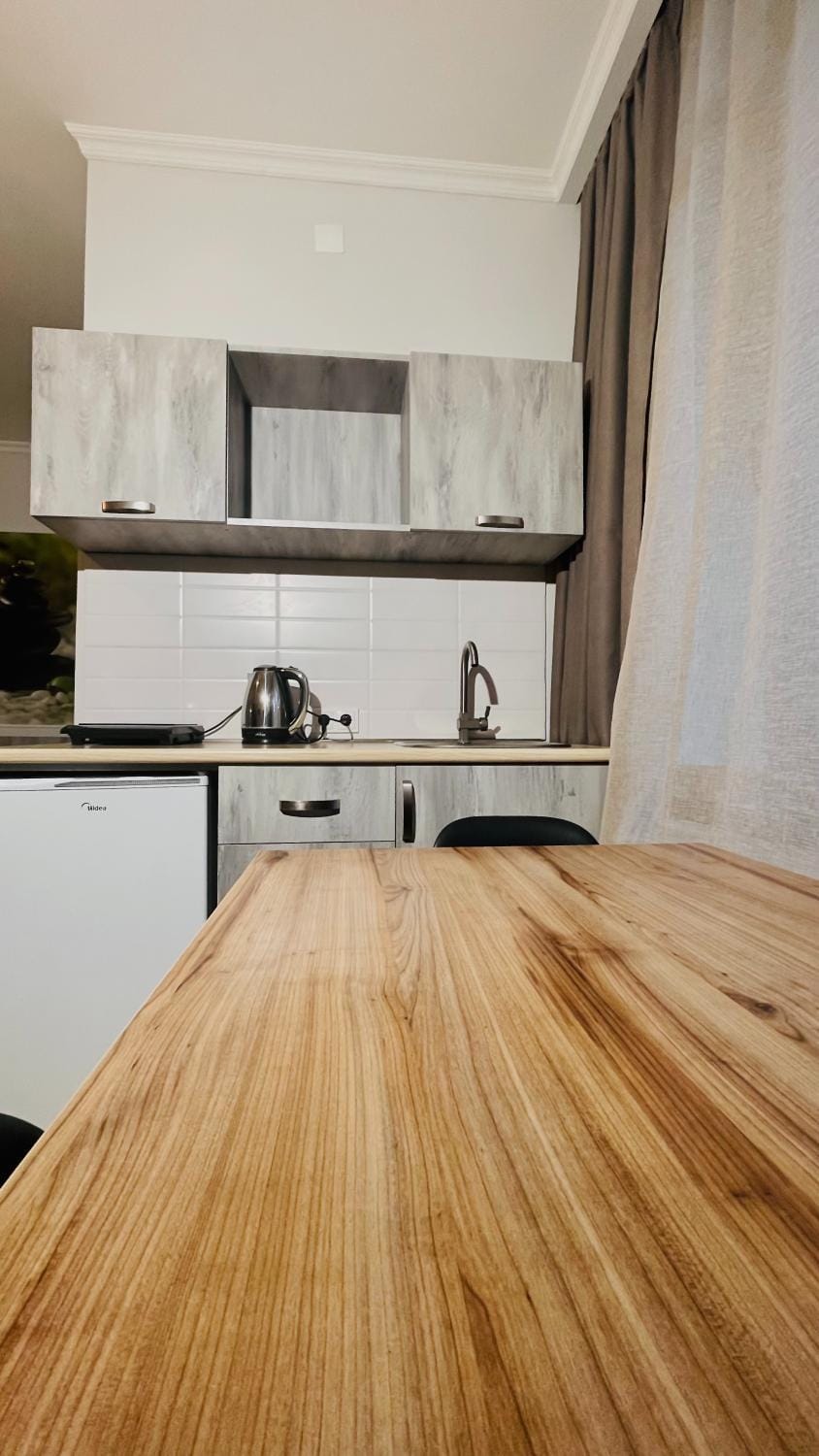Kitchen or kitchenette, Dining area, stove