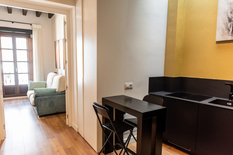 Living room, kitchen