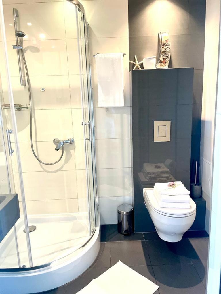 Shower, Toilet, Bathroom, towels